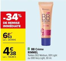 Rimmel - BB Crème offre à 4,38€ sur Carrefour Drive