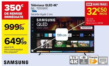 Samsung - Téléviseur Qled 4K offre à 649,99€ sur Carrefour Drive