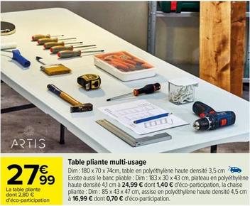 Table Pliante Multi-Usage offre à 27,99€ sur Carrefour Drive
