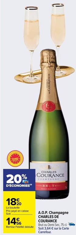 Charles De Courance -  A.O.P. Champagne offre à 18,2€ sur Carrefour Drive