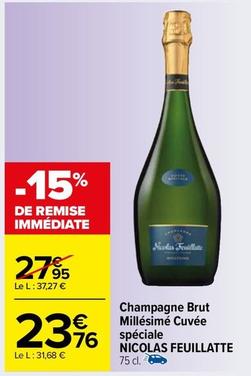 Nicolas Feuillatte - Champagne Brut Millesime Cuvee Speciale  offre à 23,76€ sur Carrefour Drive