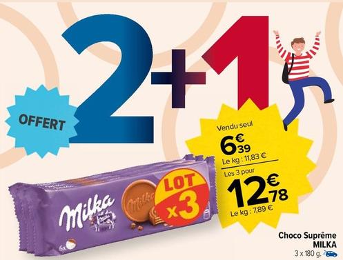 Milka - Choco Supreme  offre à 6,39€ sur Carrefour Drive