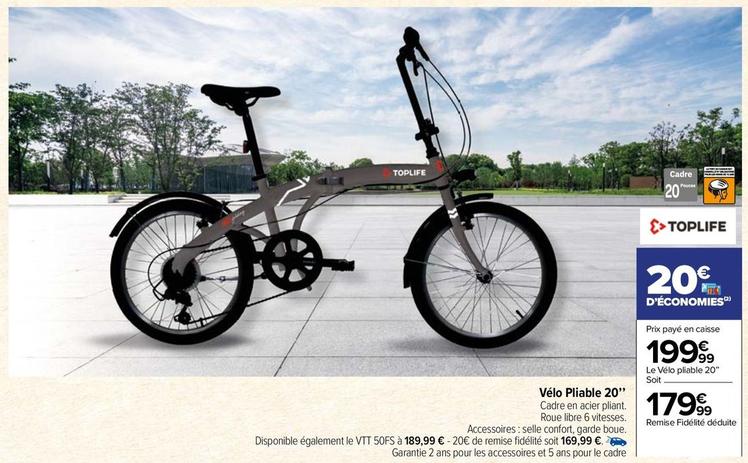 Vélo Pliable 20" offre à 179,99€ sur Carrefour Drive