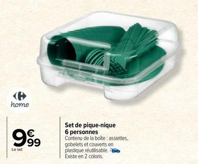 Carrefour - Set De Pique-Nique 6 Personnes  offre à 9,99€ sur Carrefour Drive