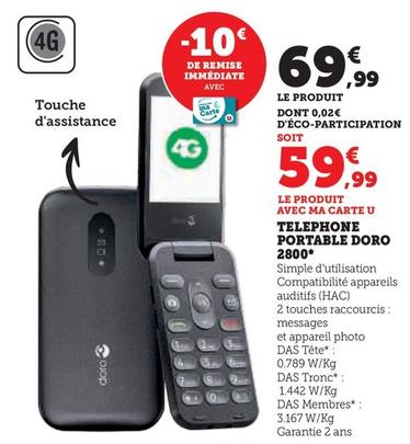 Doro - Telephone Portable 2800 offre à 59,99€ sur Super U