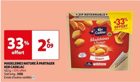 Ker Cadelac - Madeleines Nature À Partager offre à 2,09€ sur Auchan Hypermarché