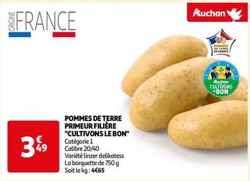 Pommes De Terre Primeur Filière Cultivons Le Bon offre à 3,49€ sur Auchan Hypermarché