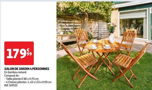 Salon De Jardin 4 Personnes offre à 179,99€ sur Auchan Hypermarché