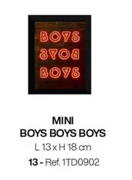 Mini Boys Boys Boys offre sur Gautier