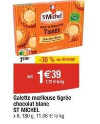 St Michel - Galette Moelleuse Tigrée Chocolat Blanc offre à 1,39€ sur Cora