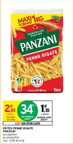 Panzani - Pâtes Penne Rigate offre à 2,05€ sur Intermarché