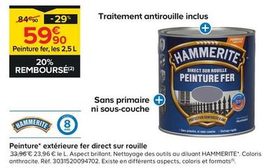 Hammerite - Peinture Exterieure Fer Direct Sur Rouille  offre à 59,9€ sur Castorama