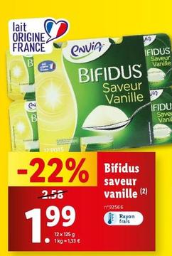 Bifidus Saveur Vanille offre à 1,99€ sur Lidl