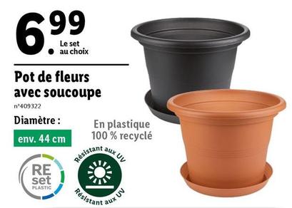 Pot De Fleurs Avec Soucoupe offre à 6,99€ sur Lidl