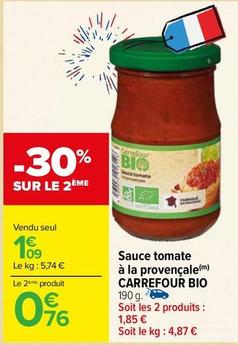 Carrefour - Sauce Tomate à la Provençale Bio offre à 1,09€ sur Carrefour Market