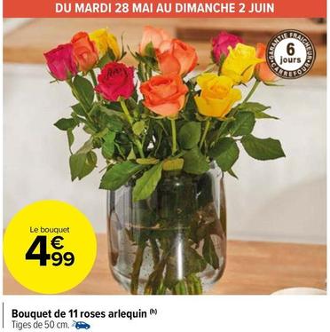 Bouquet De 11 Roses Arlequin  offre à 4,99€ sur Carrefour Market