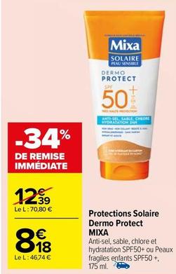 Mixa - Protections Solaire Dermo Protect offre à 8,18€ sur Carrefour Market