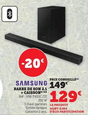 Samsung - Barre De Son 2.1 + Caisson offre à 129€ sur Super U