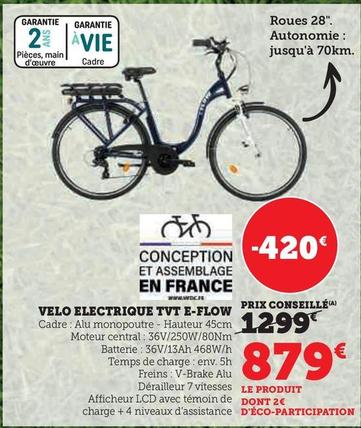 Velo Electrique Tvt E-flow offre à 879€ sur Super U