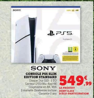 Sony - Console Ps5 Slim Edition Standard offre à 549,99€ sur Super U
