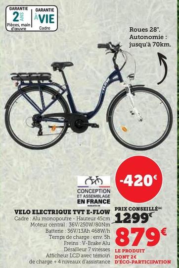 Vélo Electrique TVT E-Flow offre à 879€ sur Super U