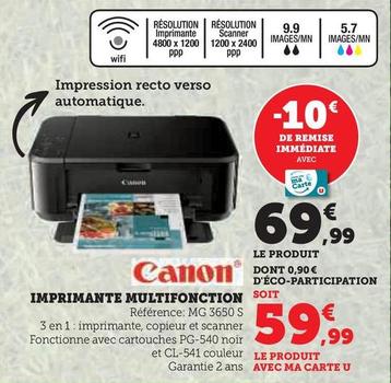 Canon - IMPRIMANTE MULTIFONCTION offre à 69,99€ sur Super U