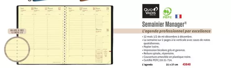 Quo Vadis - Agenda offre sur Majuscule