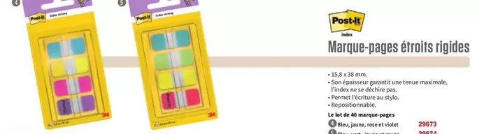 Post-It - Marque-Pages Étroits Rigides offre sur Majuscule