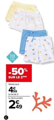 Tex - Lot de 2 Shorts Bebe offre à 4,99€ sur Carrefour Drive