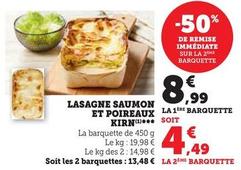 Lasagne Saumon Et Poireaux Kirn offre à 8,99€ sur Hyper U