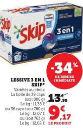 Skip - Lessive 3 En 1 offre à 9,17€ sur Hyper U