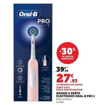 Oral-B - Brosse A Dents Electrique Pro 1 offre à 27,93€ sur Hyper U