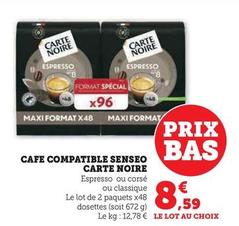 Carte noire - CAFE COMPATIBLE SENSEO offre à 8,59€ sur Super U