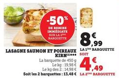 Lasagne Saumon Et Poireaux Kirn offre à 8,99€ sur Super U