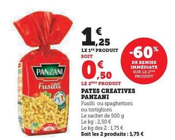 Panzani - PATES CREATIVES offre à 1,25€ sur Super U