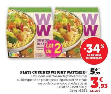 Weight watchers - Plats Cuisines offre à 3,93€ sur Super U