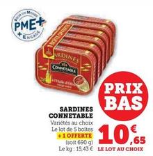 Connetable - Sardines offre à 10,65€ sur Super U