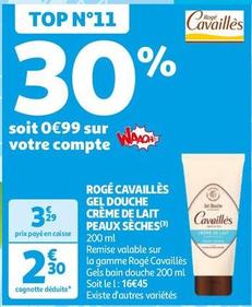 Cavaillès - Rogé Cavailles Gel Douche Crème De Lait Peaux Sèches offre à 2,3€ sur Auchan Hypermarché