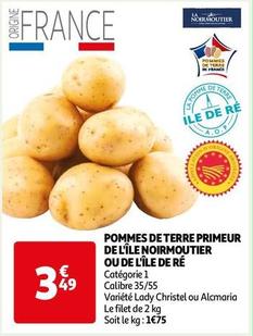 Pommes De Terre Primeur De L'île Noirmoutier Ou De L'île De Ré offre à 3,49€ sur Auchan Hypermarché
