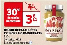 Whole Earth - Beurre De Cacahuetes Crunchy Bio  offre à 3,11€ sur Auchan Hypermarché