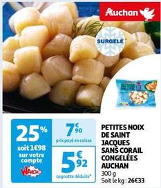 Auchan - Petites Noix De Saint Jacques Sans Corail Congelées offre à 5,92€ sur Auchan Hypermarché