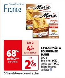 Marie - Lasagnes Ala Bolognaise offre à 3,1€ sur Auchan Hypermarché