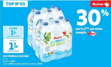 Auchan - Eau Minerale offre à 1,8€ sur Auchan Supermarché