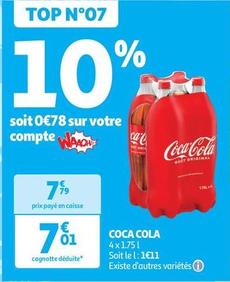 Coca cola - 4x1.75 l offre à 7,01€ sur Auchan Supermarché