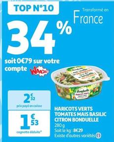Bonduelle - Haricots Verts Tomates Mais Basilic Citron offre à 1,53€ sur Auchan Supermarché