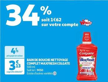 Colgate - Bain De Bouche Nettoyage Complet Maxfresh Colgate offre à 3,13€ sur Auchan Supermarché