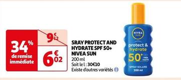 Nivea - Spray Protect And Hydrate Spf 50+ Sun offre à 6,02€ sur Auchan Supermarché