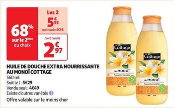  Cottage - Huile De Douche Extra Nourrissante Au Monoï offre à 2,97€ sur Auchan Supermarché