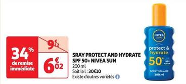 Nivea - Sray Protect And Hydrate Spf 50+ Sun offre à 6,02€ sur Auchan Supermarché