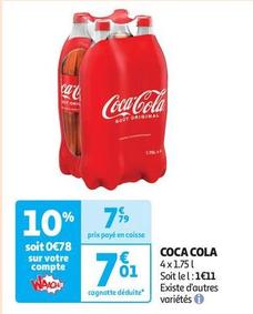 Coca cola - 4 X 1.75 L offre à 7,01€ sur Auchan Supermarché